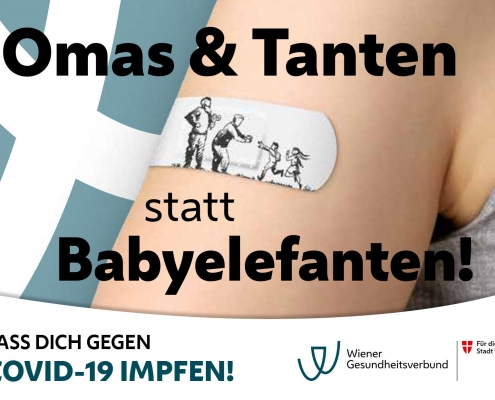 Impfkampagne "Omas und Tanten statt Babyelefanten!"